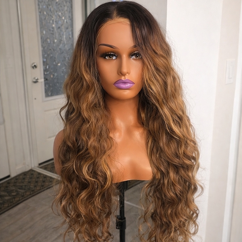 Long Wavy Brown Ombre Wig